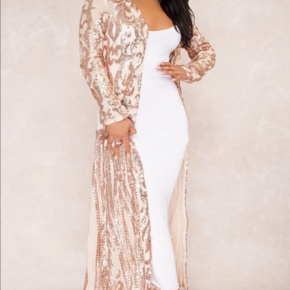 Women's Sequin Long Sleeve Duster